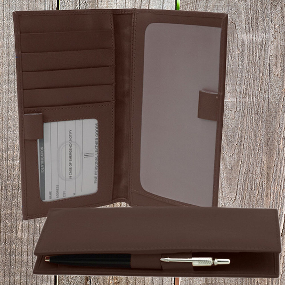 New GENUINE Leather checkbook cover wallet soft